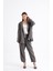 Keten Karışımlı Çift Düğmeli Yırtmaçlı Astarlı Oversize Ceket 4