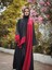 Harika Wear Siyah Bordo Renklerinden Ferace Abaya 4