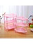 Pembe Bir Stil Katmanlı Plastik Mutfak Düzenleyici Raf Banyo Organizatörü Raflı Kare Üçgen Köşe Tutucu Raf Yığılabilir (Yurt Dışından) 5