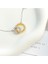Çift Halka Kolye Tamtur Zirkon Taşlı Çelik Kolye Gold Silver 40+5cm 3