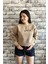 Bej Renk Sorry Baskılı 3 Iplik Unisex Sweatshirt 1