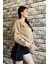 Bej Renk Sorry Baskılı 3 Iplik Unisex Sweatshirt 2
