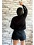 Siyah Renk Sorry Baskılı 3 Iplik Unisex Sweatshirt 3