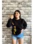 Siyah Renk Baskısız 3 Iplik Unisex Sweatshirt 1
