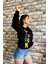 Siyah Renk Baskısız 3 Iplik Unisex Sweatshirt 2