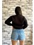 Siyah Renk Baskısız 3 Iplik Unisex Sweatshirt 3