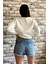 Beyaz Renk Baskısız 3 Iplik Unisex Sweatshirt 3