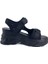 24Y413-9 Kadın Dolgu Topuk Sandalet Siyah 36-40 3