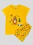 Erkek Çocuk Pamuklu Ayıcık Çadır Kamp Desenli Sarı Kısa Kollu Şortlu Yazlık Pijama Takımı 1