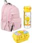 Pembe Okul Çantası 3'lü Set Su Itici Özel Kumaş Hafif Sırt Çantası Tweety Suluk ve Beslenme 1