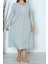 Kadın Tunik Uzun Gecelik Uzun Kollu Büyük Beden Pamuklu Mınt 3
