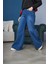 1067-DENIM Bol Paça Pantolon Koyu Mavi 2