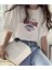 Beyaz Vintage Baskılı T-Shirt S 1