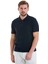 Lacivert Regular Fit Jakarlı Polo Yaka Fermuarlı Tişört 1