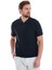 Lacivert Regular Fit Jakarlı Polo Yaka Fermuarlı Tişört 3