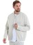 Bej Slim Fit Çizgili Dik Yaka Basic Mevsimlik Mont 3