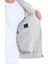 Bej Slim Fit Çizgili Dik Yaka Basic Mevsimlik Mont 5