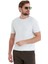 Beyaz Regular Fit Düz Bisiklet Yaka Rayon Triko Tişört 4