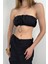 Black Fashion Lastik Detay Straplez Crop 3