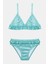 Kız Çocuk Shiny Blue Triangle Bikini Takımı 1