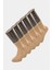 9102 Erkek Bamboo Düz Yarım Soket Çorap 6'lı Paket-Bej 1