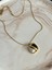 Nur's Jewelery & Accessories 316 L Çelik Siyah Beyaz Vintage Madalyon Kolye Gold 3