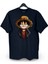 Monkey D Luffy One Piece Tarz Baskılı Unisex Bol Kalıp Bisiklet Yaka Tişört 1