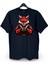 Samuray Red Fox Tilki Baskılı Unisex Bol Kalıp Bisiklet Yaka Tişört 1