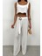 Crop Bluz Kemerli Pantolon Takım 2