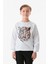 Leopar Baskılı Bisiklet Yaka Erkek Çocuk Sweatshirt 1