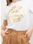 Yuvarlak Yaka Baskılı Beyaz Kadın T-Shirt 76Pahg12 3
