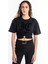 Yuvarlak Yaka Düz Siyah Kadın T-Shirt 76Pahg01 1
