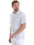 Lacivert Comfort Fit Baskılı 100% Pamuk Slim Yaka Kısa Kollu Gömlek 3