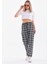 Ekose Baskılı Penye Pamuklu Siyah Unisex Relaxed Pijama Altı 1