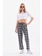 Ekose Baskılı Penye Pamuklu Siyah Unisex Relaxed Pijama Altı 2