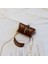 Metal Halka Kolu Kadın Çanta Mini Sevimli Tote Çanta Zincir Perçin Omuz Moda Messenger Kahverengi (Yurt Dışından) 3