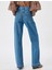 Düz Uzun Paça Kot Pantolon Çift Bel Detaylı Normal Bel - Straight Jean 4