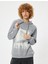 Oversize Kapüşonlu Sweatshirt Slogan Baskılı Uzun Kollu 3