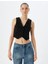 Tüvit Yelek Crop Kolsuz Düğmeli V Yaka Slim Fit 3