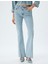 Ispanyol Paça Kot Pantolon Düğmeli Normal Bel Slim Fit - Flare Jean 3