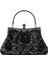 Kadın Vintage Çiçek Boncuklu Yapay Elmas Nakış Debriyaj Akşam Çanta (Siyah) (Yurt Dışından) 1