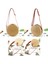 Kadın Yaz Yuvarlak Hasır Omuz Çantaları Rattan Çanta El Dokuma Plaj Crossbody (Bej) (Yurt Dışından) 3