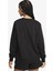 Air Fleece Crew Siyah Kadın Sweatshrit 3