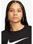 Air Fleece Crew Siyah Kadın Sweatshrit 4