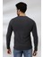 Compact Penye Likralı Slim Fit Uzun Kol V Yaka T-Shirt 19648 Koyu Antrasitmelanj 4