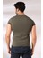 Pis Dikim V Yaka Penye Kompakt Likralı Basic Kısa Kol T-Shirt 19955 Haki 4