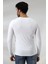 Compact Penye Likralı Slim Fit Uzun Kol V Yaka T-Shirt 19648 Beyaz 4