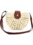 Rattan Örgülü Çanta Dokuma Omuz Askılı Hollow Plaj Tatil Kız Küçük Taze Saman Crossbody Çanta, Bej (Yurt Dışından) 3