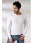 Compact Penye Likralı Slim Fit Uzun Kol Pis V Yaka T-Shirt 19699 Beyaz 3