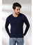 Compact Penye Likralı Slim Fit Uzun Kol Pis V Yaka T-Shirt 19699 Lacivert 2
